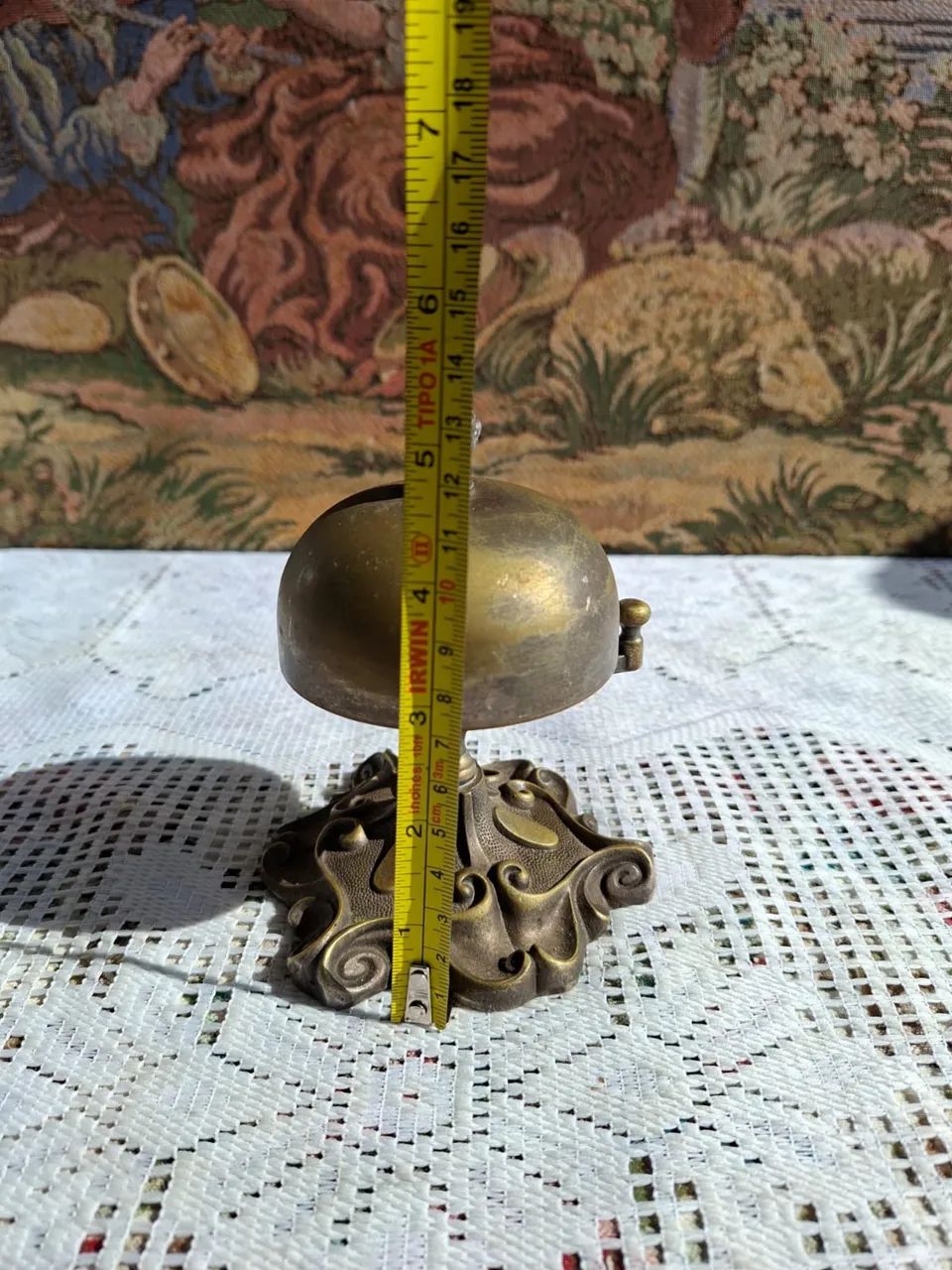 Campainha de mesa antiga e raridade em bronze (peça exclusiva)  - Foto 4