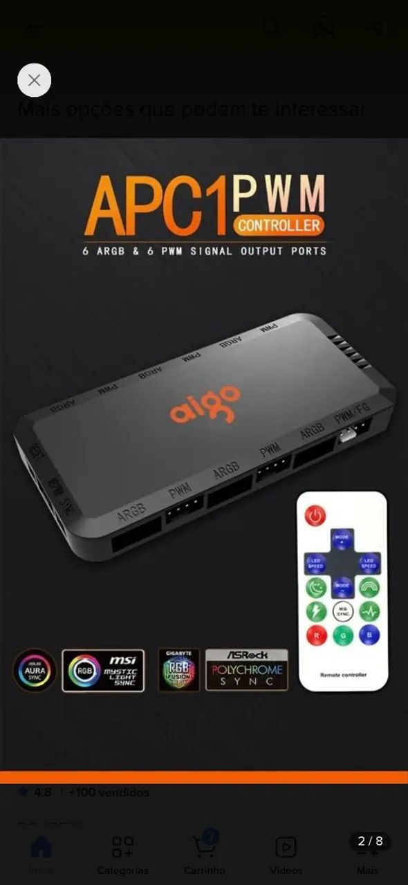 Controladora argb aigo apc1 6 canais - Foto 2