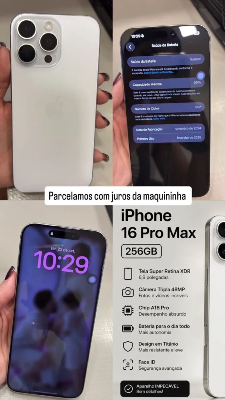 iPhone 16 PRO MAX 256g - Celulares e Smartphones - Santa Terezinha