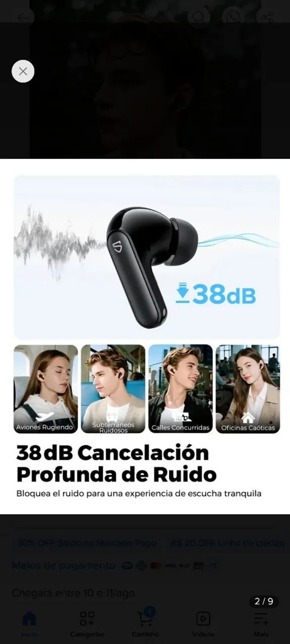 Sensacional!!! Fone bluetooth com ANC MULTIPONTO E TRANSPARÊNCIA.  - Foto 5