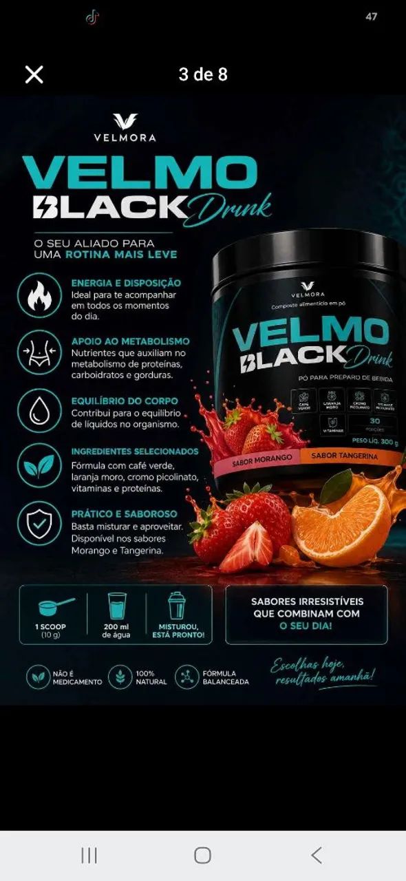 Velmo black drink