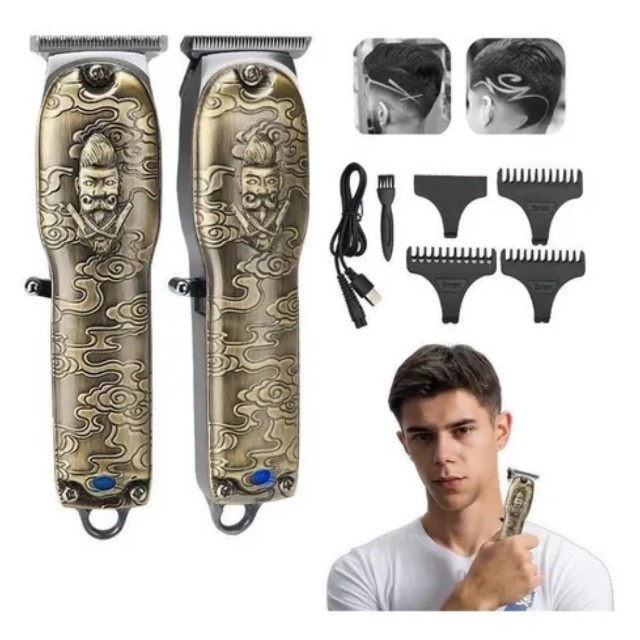 Máquina De Cabelo Kemei 3708 Sem Fio Metal Profissional