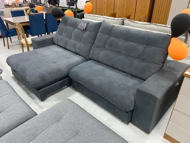 Sofá 2,90m em Veludo com Molas Ensacadas - Gigantão de Mostruário! - Foto 2