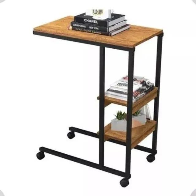 mdf- Mesa Café Auxiliar Lateral Encaixa Sofá Cama Apoio Notebook