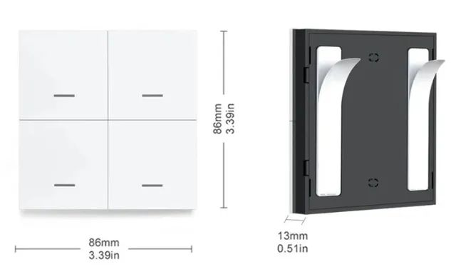 Interruptor de CenaTuya ZigBee 4 Botões 12 Cenas Switch Suporte Zigbee2m COD-AM587  - Foto 5