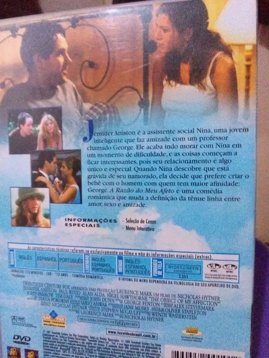 DVD A Razão do Meu Afeto - Jennifer Aniston e Paul Rudd - Foto 2