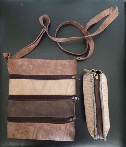 Bolsa De Couro Com Nécessaire 