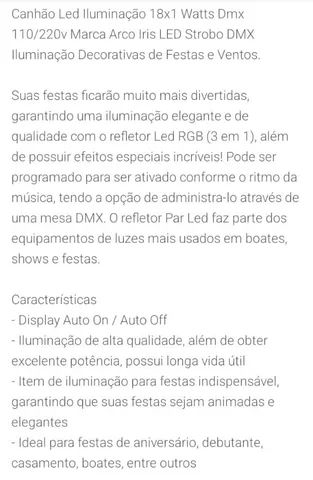 Iluminação Refletor RGB 18 LED  - Foto 5