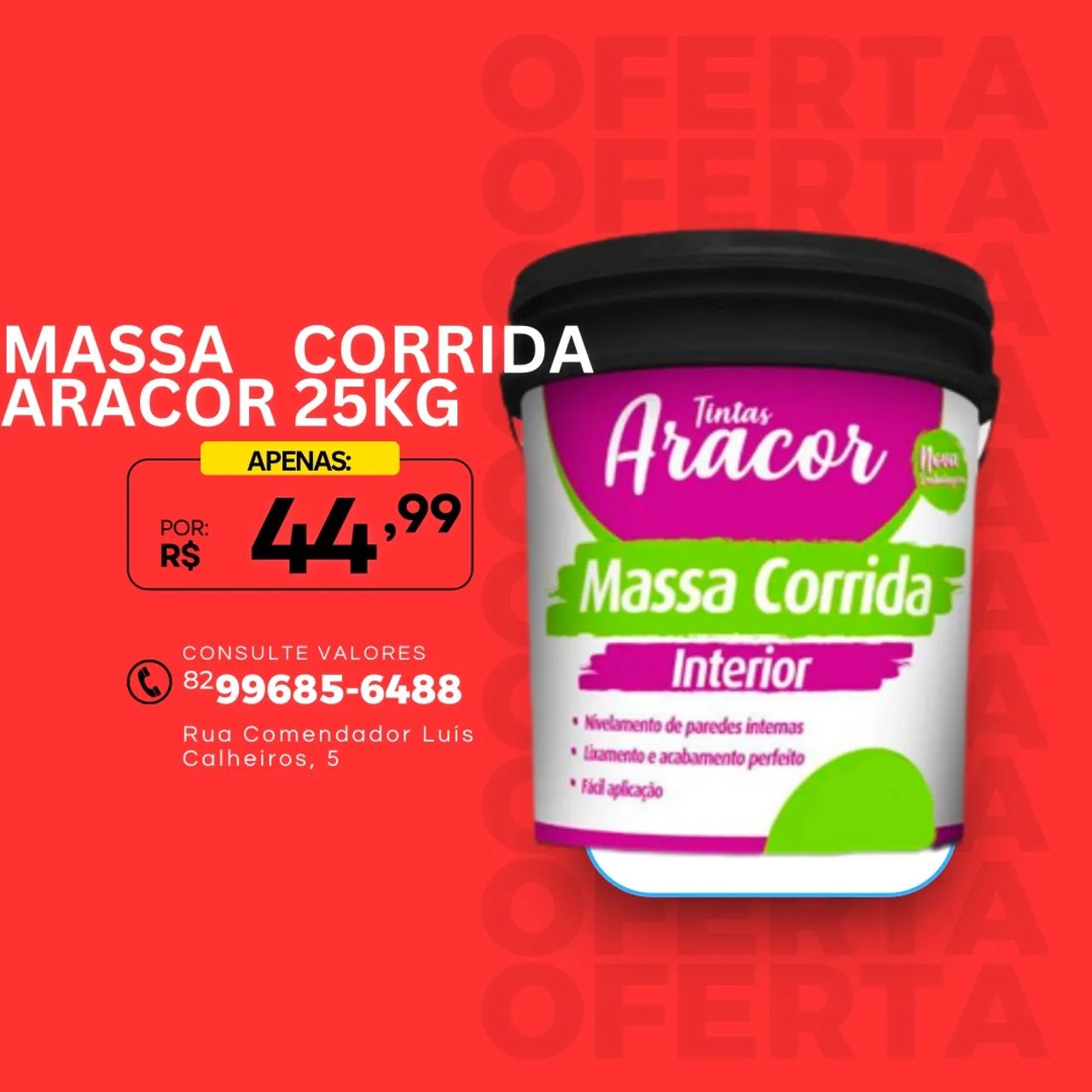 MASSA CORRIDA ARACOR 25KG