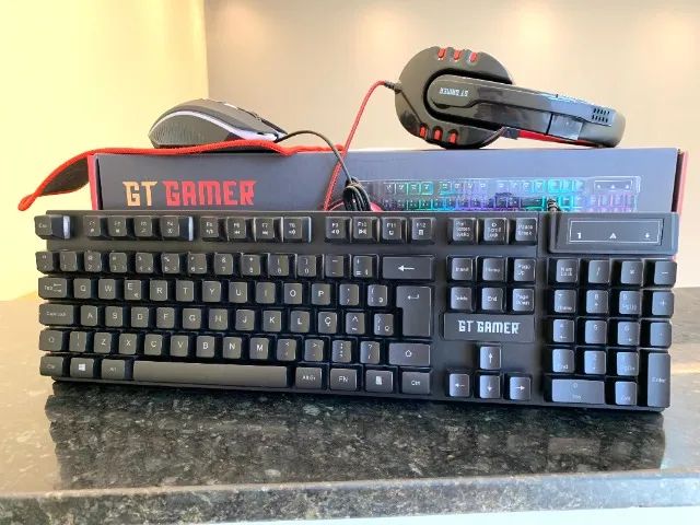Kit Gamer - Headset , Teclado, Mouse 1200DPI e Mousepad - Novo. - Foto 3
