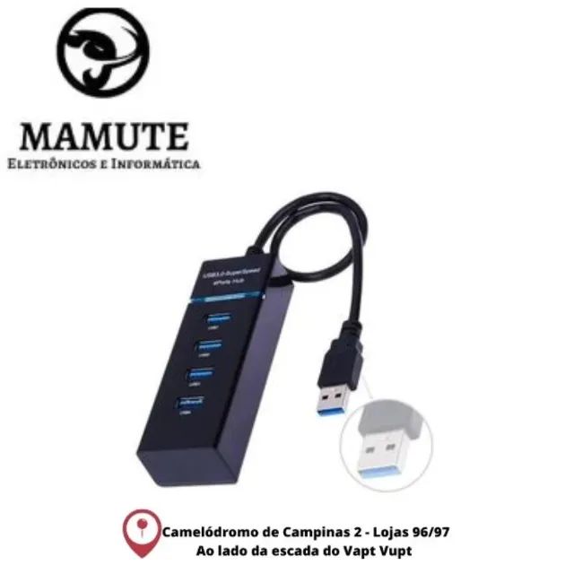 Hub 4 Portas Usb 3.0 Rápido 5.0 Gbps