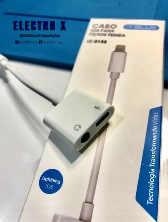 ADAPTADOR DUPLO IPHONE - FONE E CARREGADOR