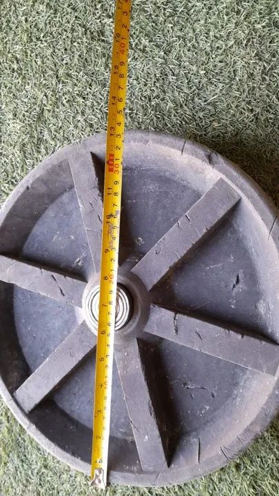 Par de Roda borracha maciças D 38cm X L 7cm - Foto 2