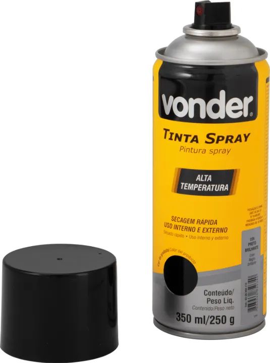 Tinta em spray alta temperatura, preto, 350 ml/250 g, VONDER  - Foto 3