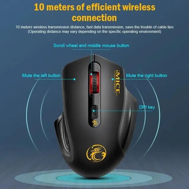 Mouse sem fio Bluetooth/USB 1600DPI - Em 12x sem juros e entrega grátis (consulte) - Foto 5