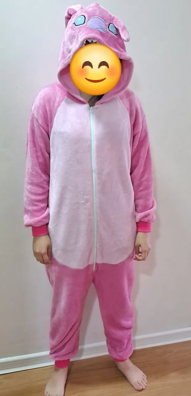 Macacão Stitch - Rosa