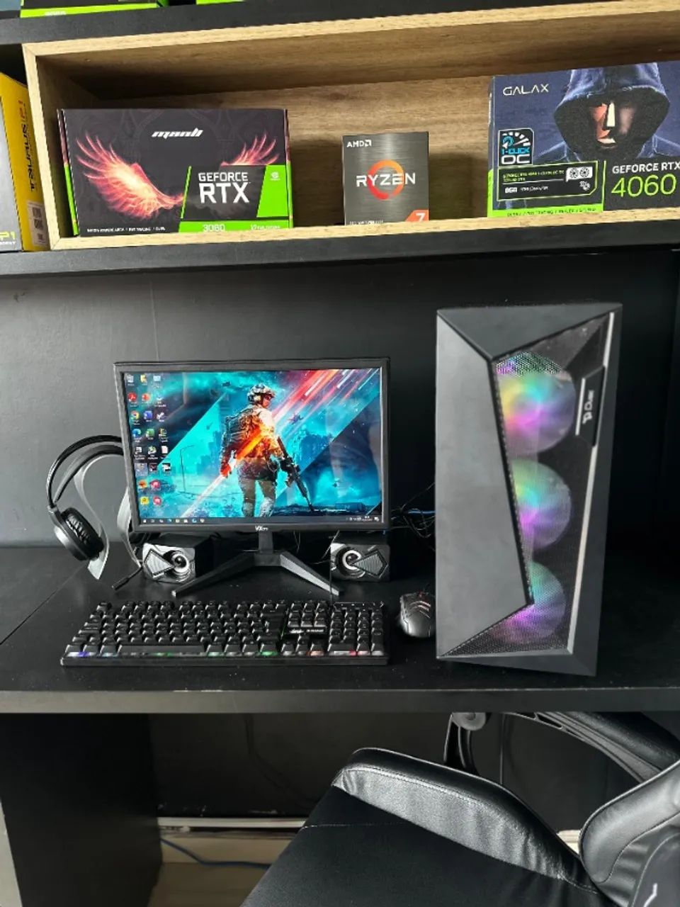 Pc Gamer Completo AMD Rzyen 3 3200+ 8ram +SSD - 1 Ano de Garantia + Nota fisca