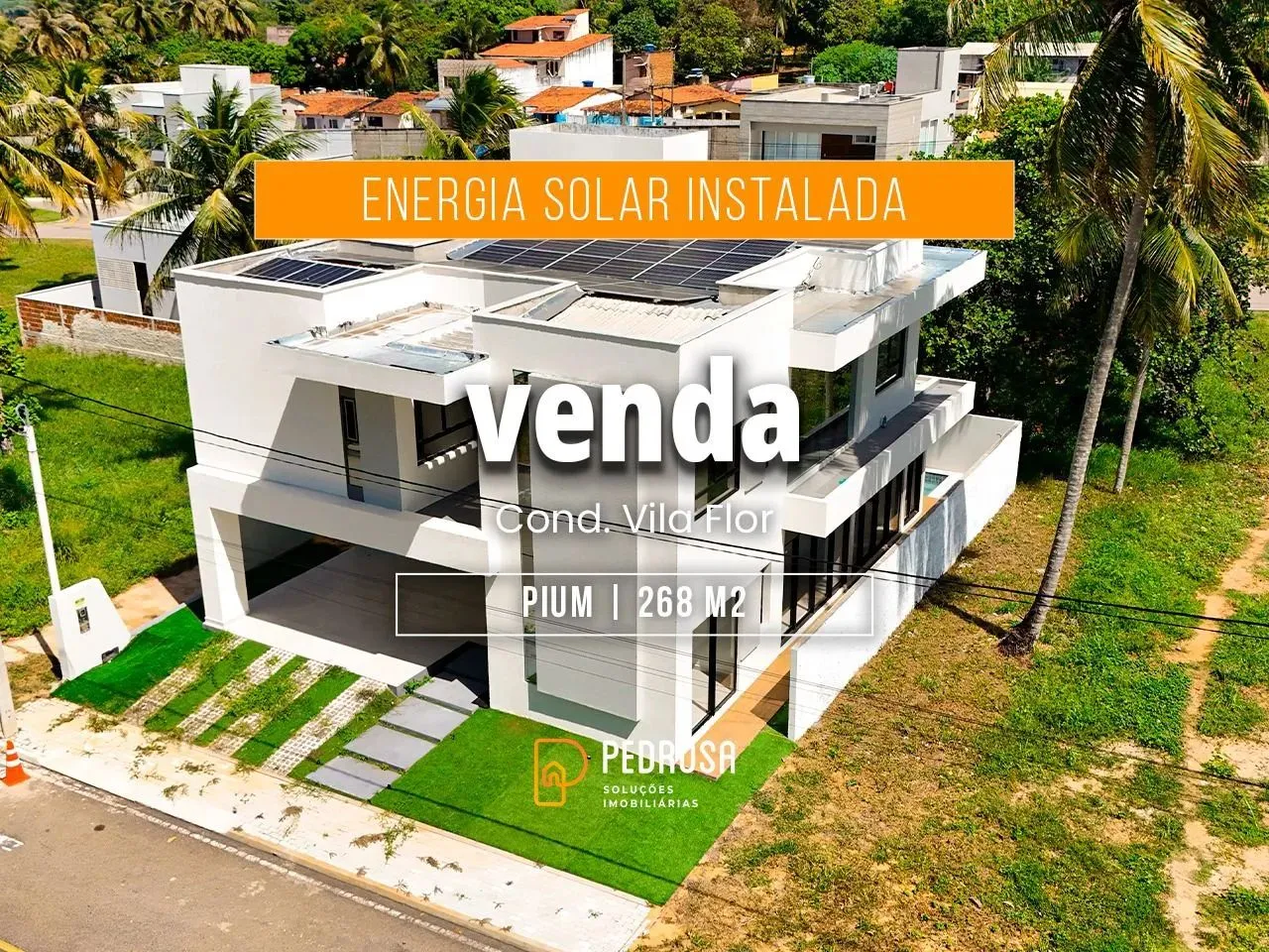 VENDA CASA | CONDOMINIO VILA FLOR | 268 m2 | R$ 1.390 M | 4 suítes | Piscina | Energia sol