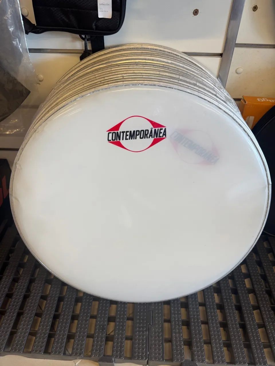 Lote de Pele 22 polegadas Nylon leitosa para Percussão Contemporânea - Foto 4