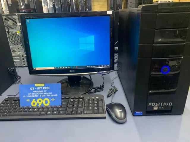 Kit Pdv Comercio em Geral!! Cpu, Monitor, Mouse, Teclado