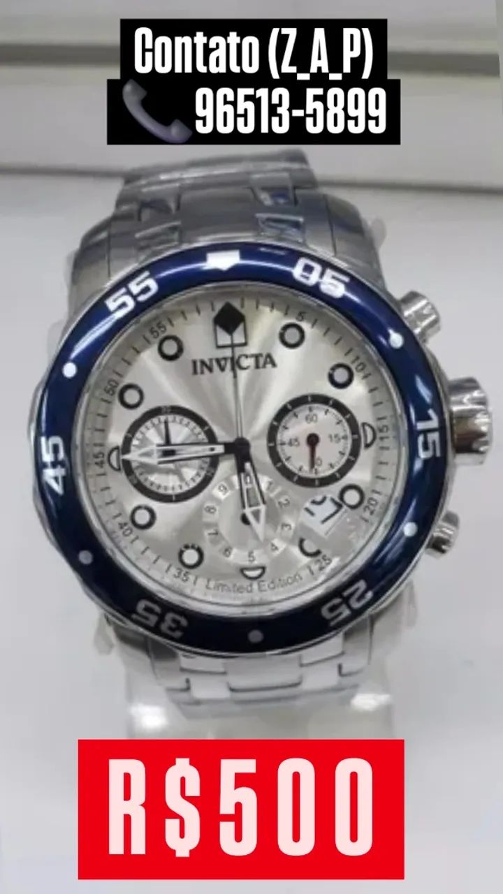 Relógio INVICTA PRO DIVER PRATA BEZEL AZUL - MULTIFUNCIONAL  - Foto 2