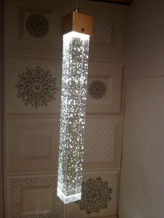 Lustre Moderno de Cristal com Bolhas