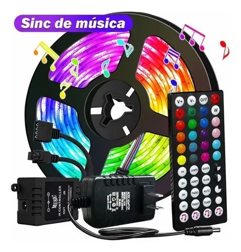 Fita Led ComSensor De Som RGB 5M (Honestidade e Qualidade é na Distribuidora JK )