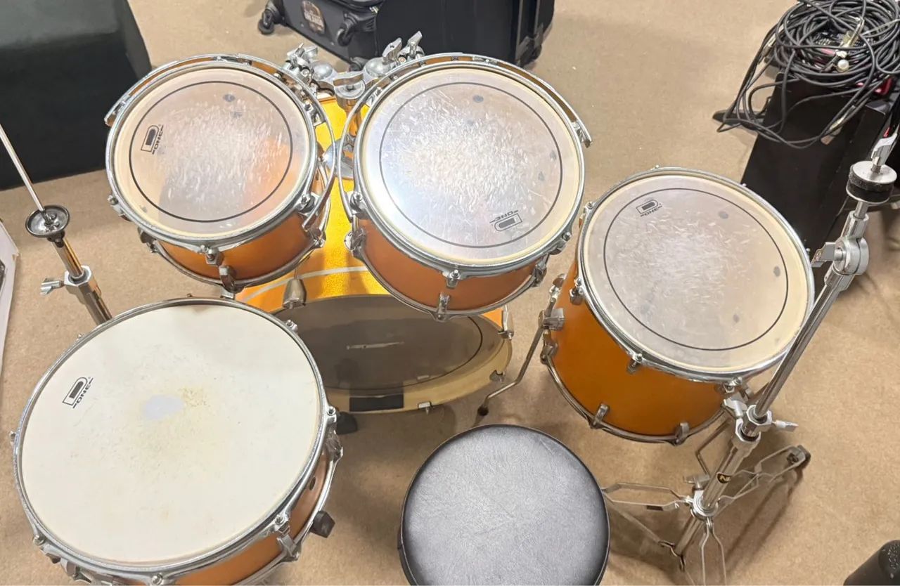 bateria D-One Rocket na cor Orange Satin Sparkle. - Foto 2
