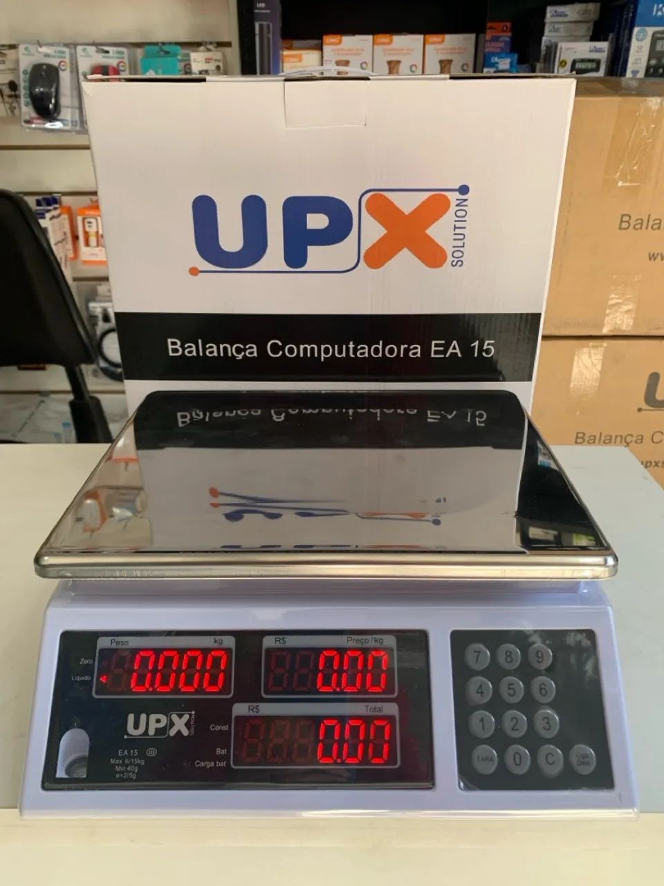Balança Comercial UPX COM LACRE INMETRO 15KG/Bateria