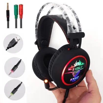 Headset Gamer Knup 7.1 com LED RGB e Microfone - Foto 3