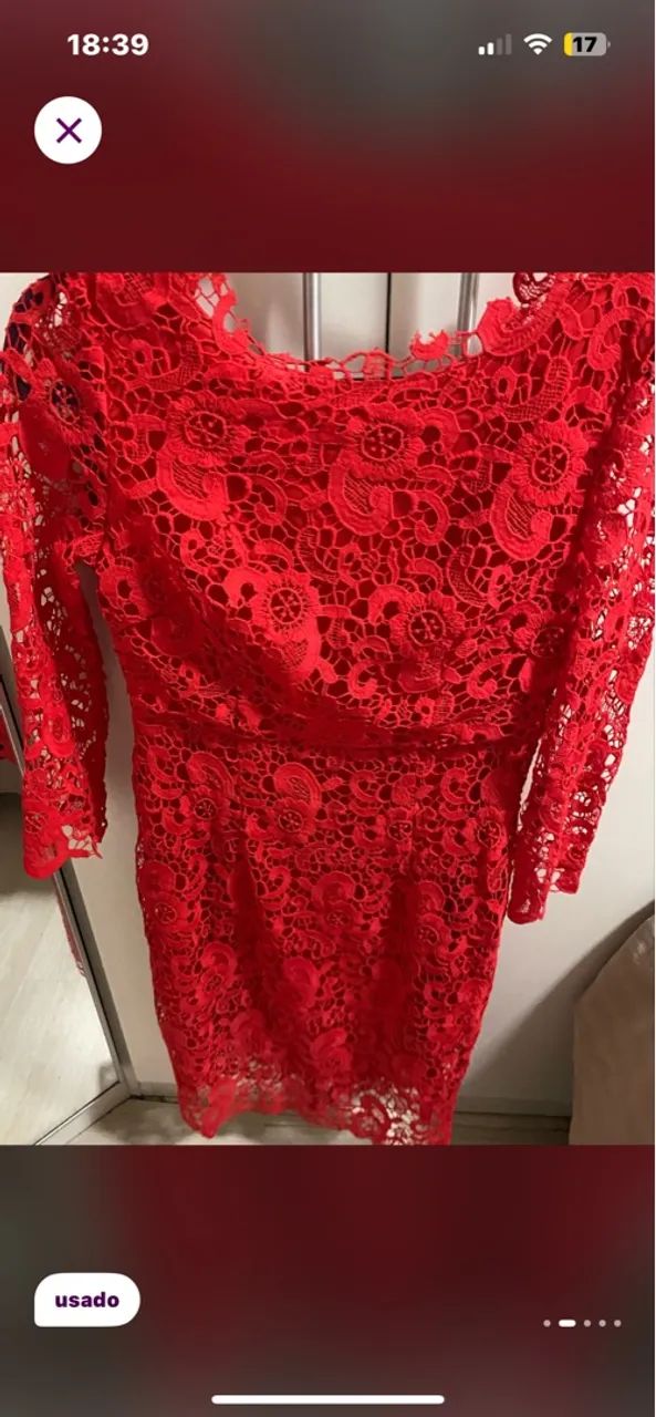 Vestido Vermelho Renda Modelo de Mãe de Princesa  - Foto 3