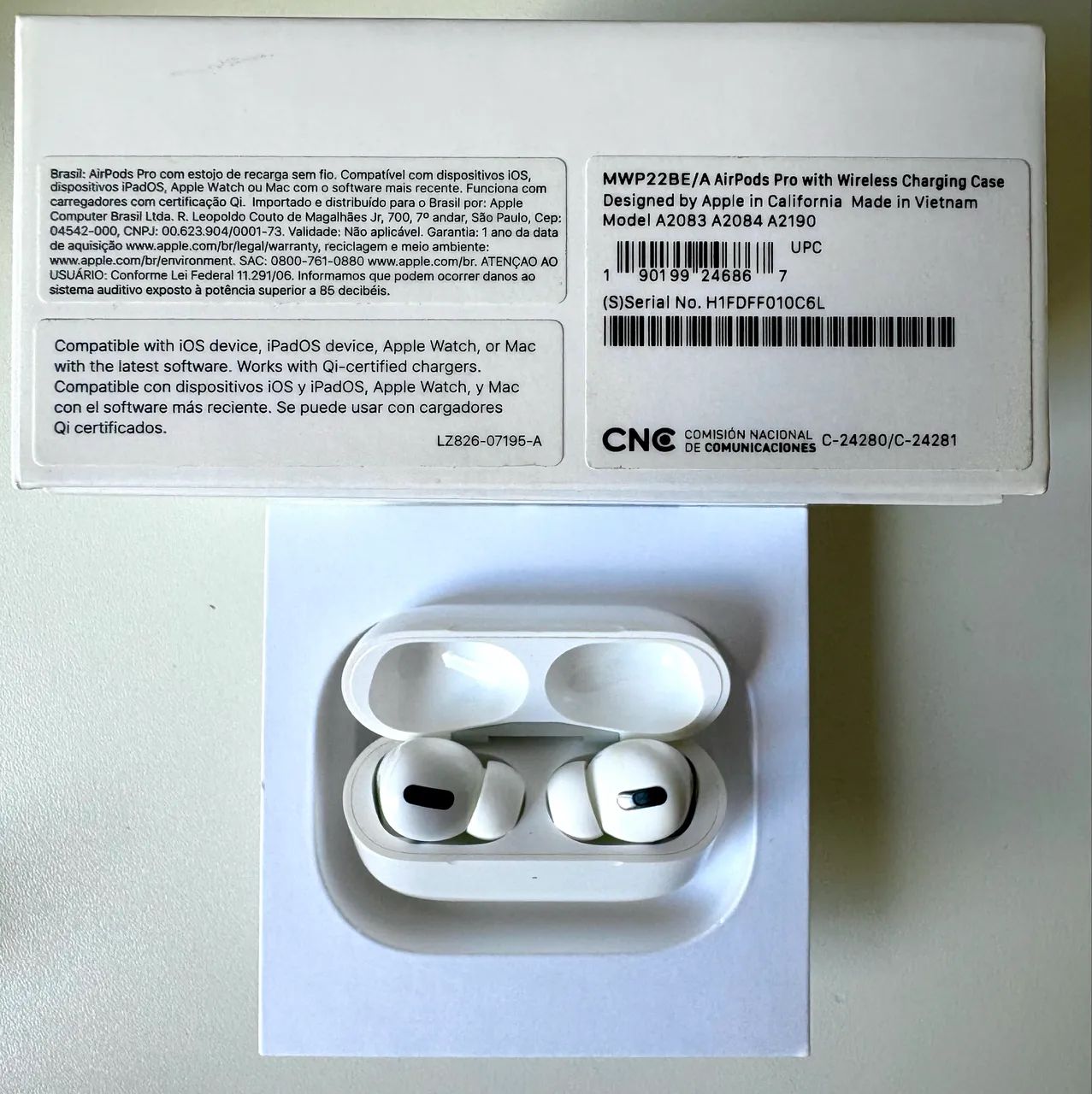 Apple AirPods Pro, estojo MagSafe, A2084, original, NF, impecável