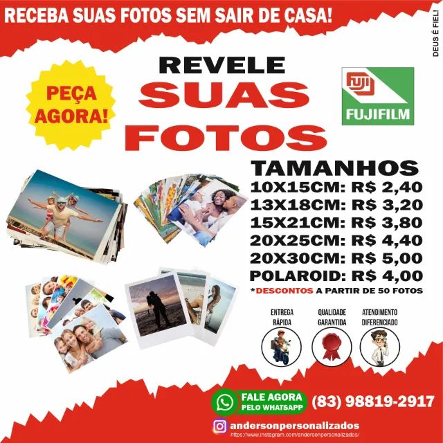 Revelação digital original de fotos