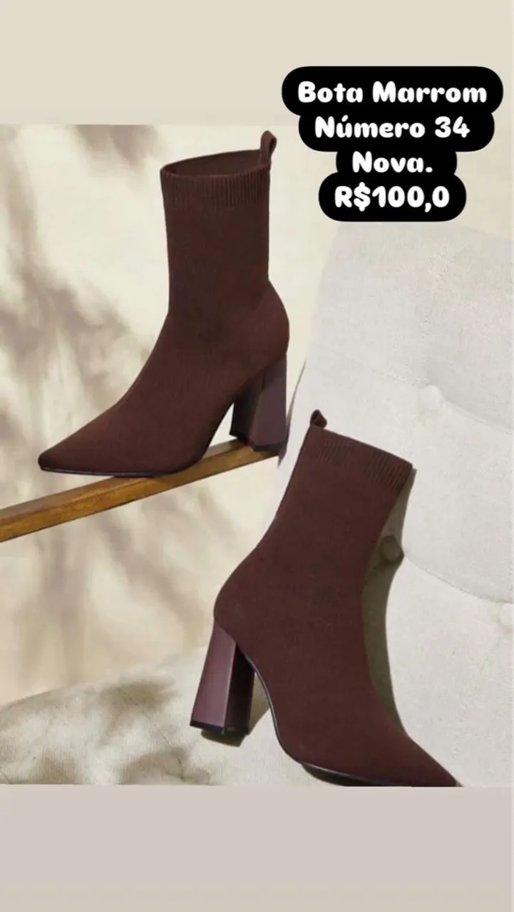 Bota Marrom Número 34