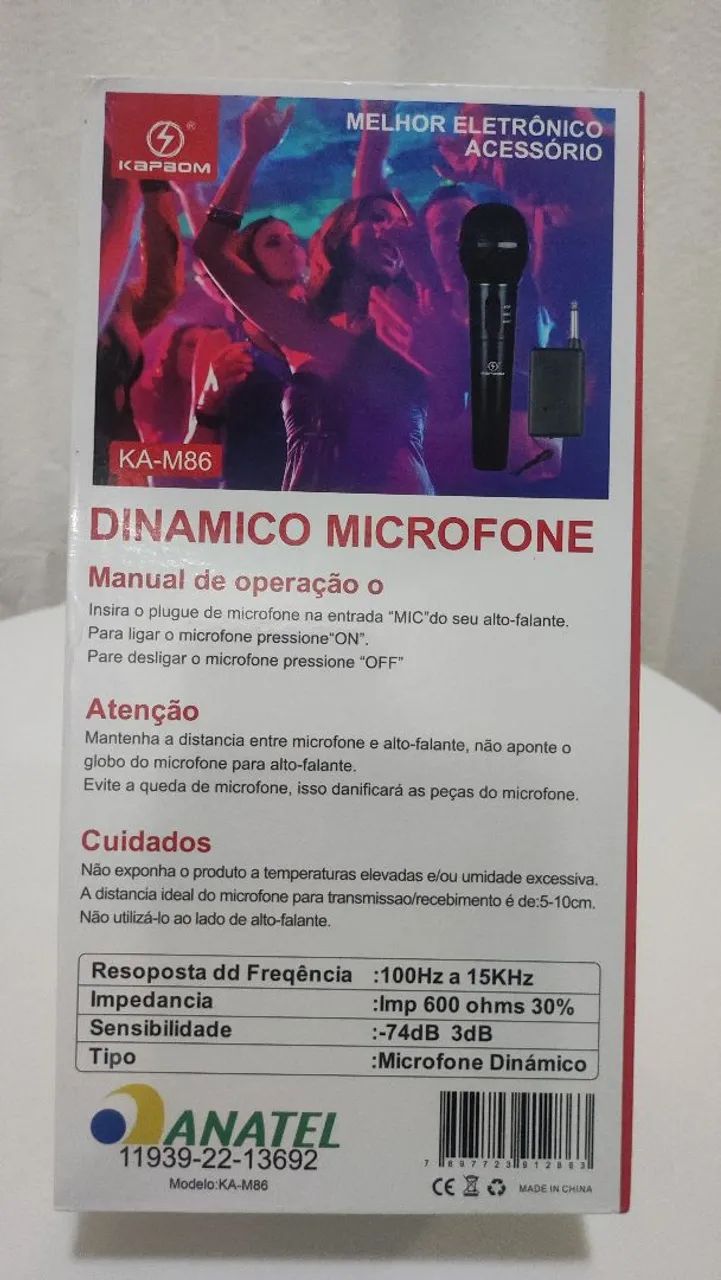 Microfone Dinâmico sem Fio KAPBOM KA-M86 - Foto 2