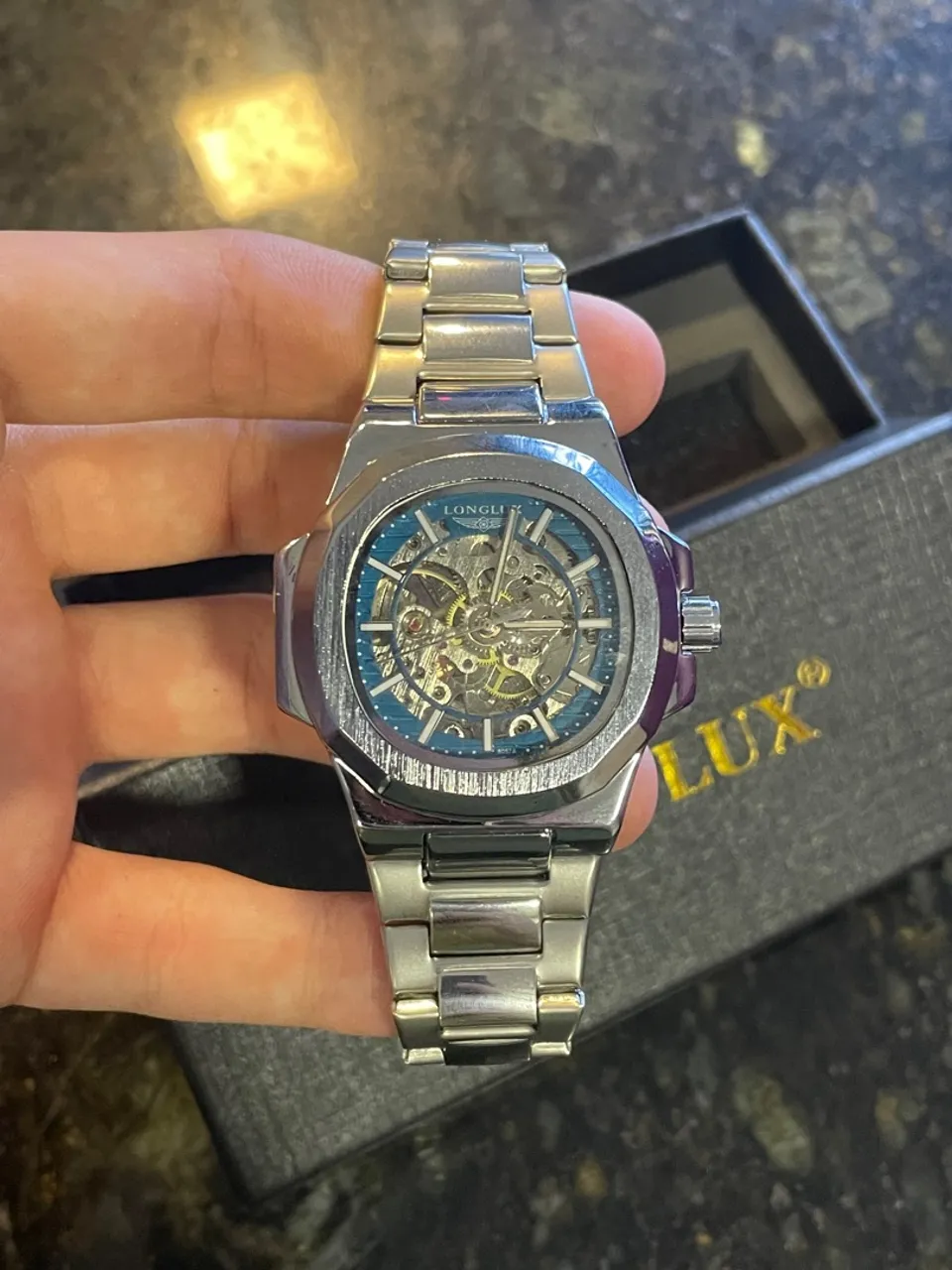 Relógio Masculino Esqueleto Longlux
