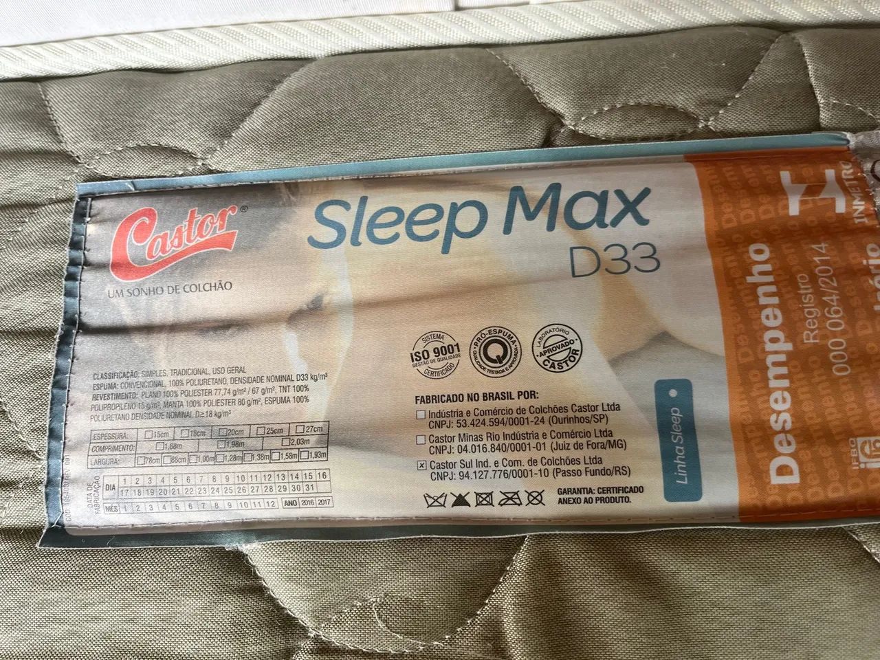 Colchão Castor Sleep Max D33 Queen - Ótimo estado
