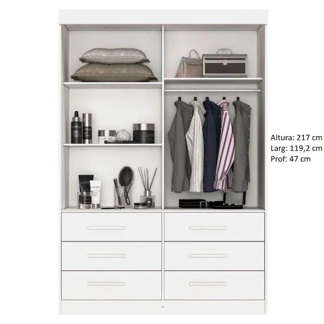 Guarda Roupa 2 Portas 6 Gavetas Novo Fazemos Entrega - Foto 2