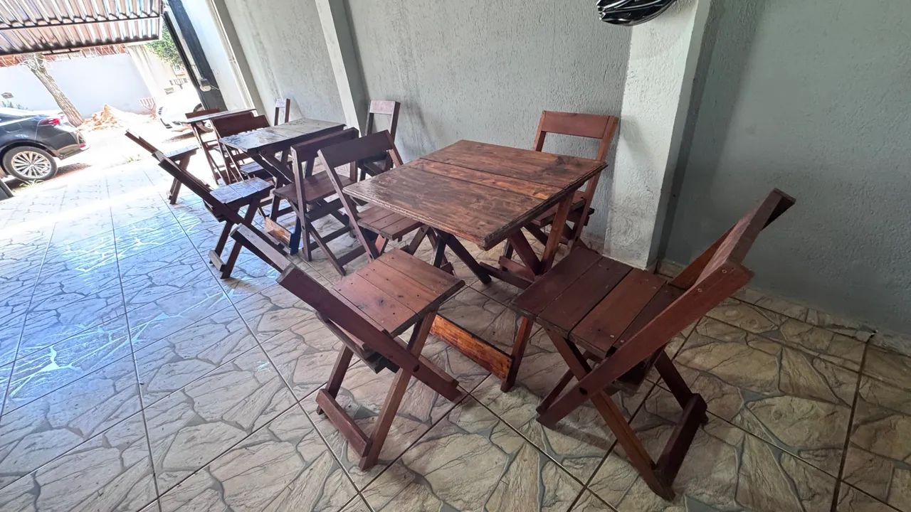 Jogo de mesa madeira  - Foto 3