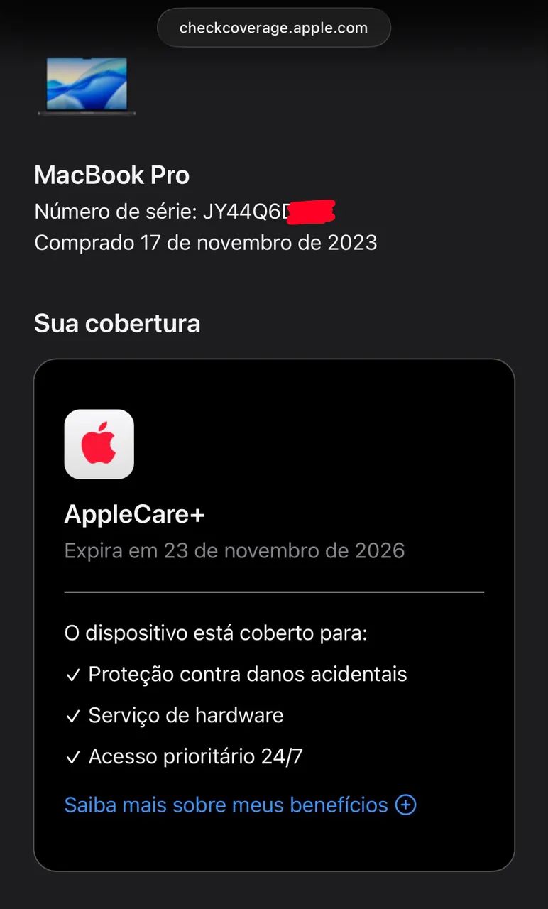 Macbook pro 16 polegadas m3 max 48gb / 1tb apenas 1 ciclo AppleCare+ até 23/11/2026 ( 48 ) - Foto 3
