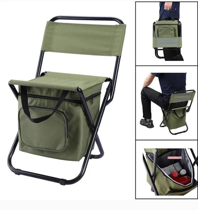 Cadeira Dobrável com Cooler - Acampamento e Picnic