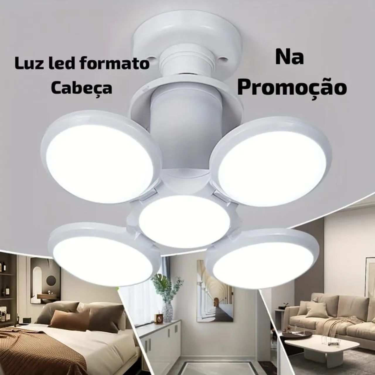 Luminária LED 5 Cabeças Giratória - Iluminação Moderna
