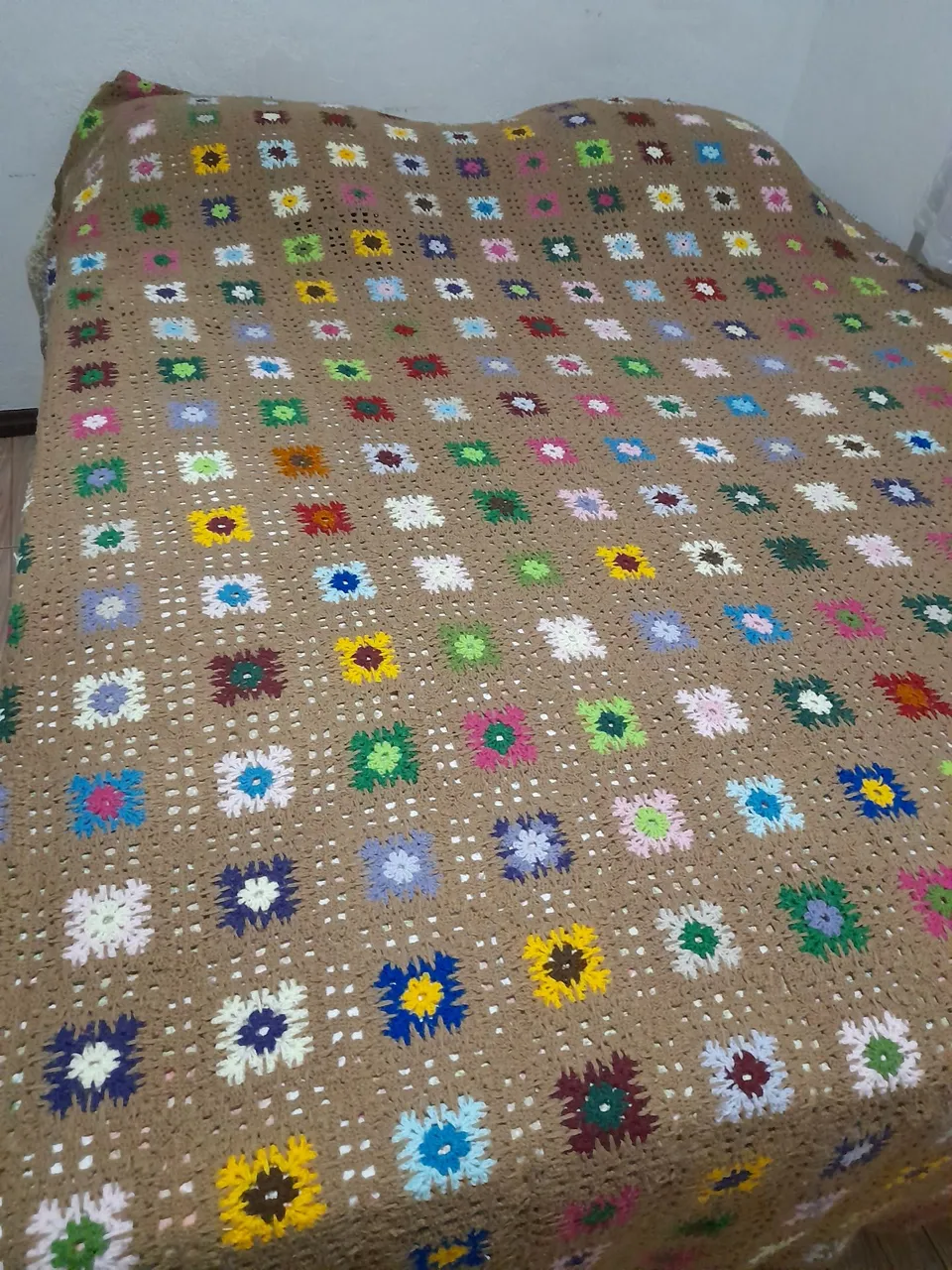 Colcha Crochê - Flores Coloridas