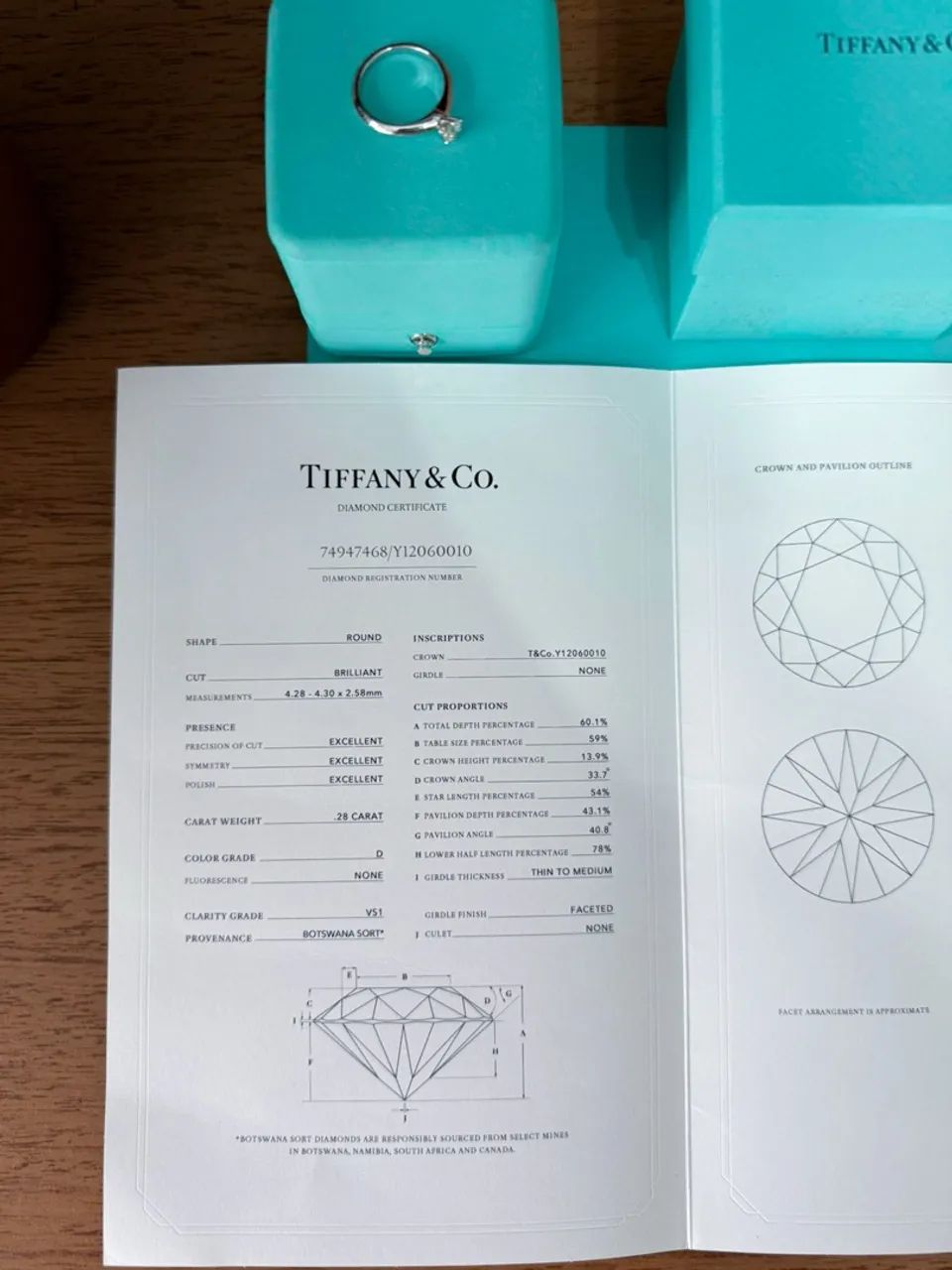 Diamante Tiffany & Co. 0,28 ct | Cor D | VS1 | Certificado Original | Raro e Exclusivo - Foto 3