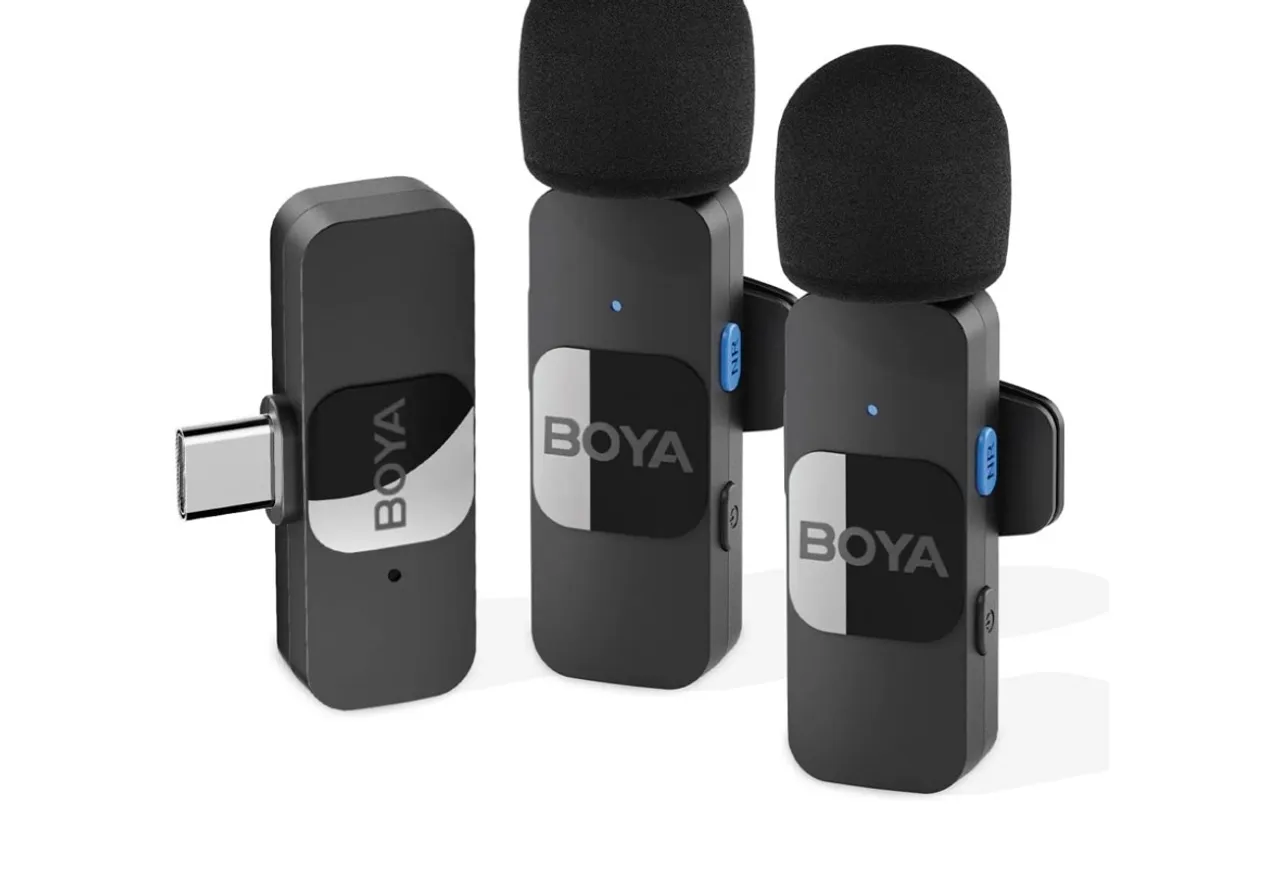 Microfone sem fio BOYA By - v20 para iPhone e Android.