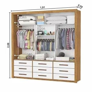 Guarda Roupa Anjos 3Pts 9Gvs com Espelho Cinamomo.Branco Carioca - Entrega Rápida!  - Foto 2