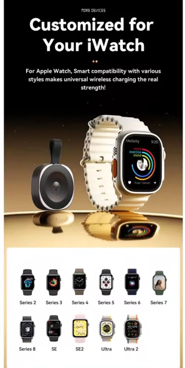 Carregador Portátil Essager para Apple Watch todos  - Foto 3