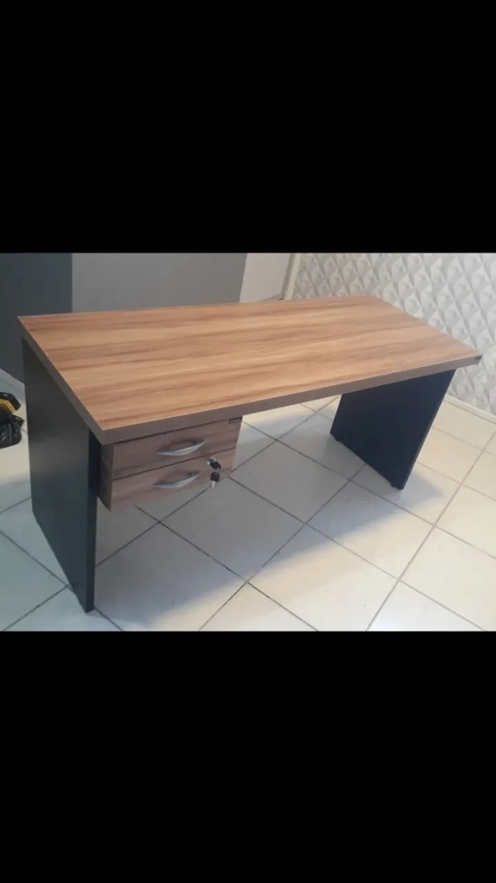 MESA RETA 2 GAVETAS 1,20CM TAMPO 40MM AVISTA r$ 799,00 ZAP *  - Foto 3