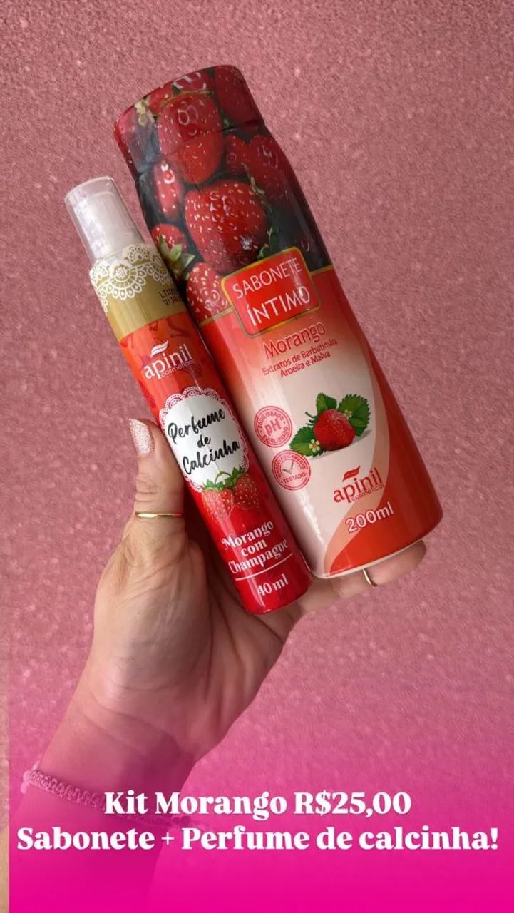 Kit Morango Sabonete Ínt  e Perfume de Calcinha