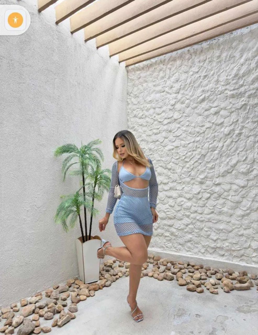 Conjunto Saia e Top Bege Elegante - Foto 3